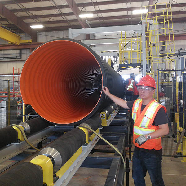 HDPE Double Wall Corrugated Pipe Extrusion Machine 3000 Mm 800Mpa Spiral Structure